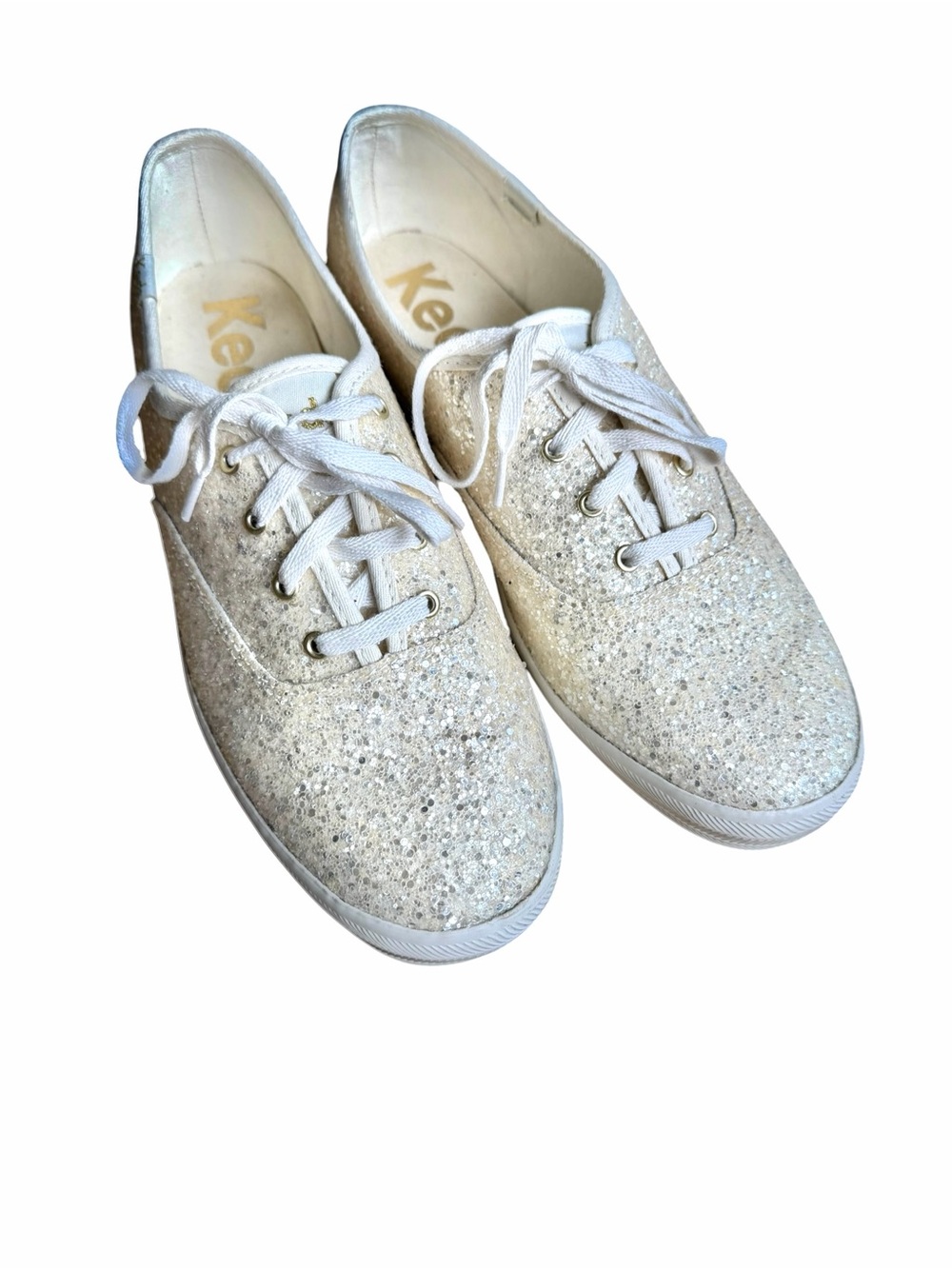 KEDS Cream Off White Glitter Sparkle Sneakers